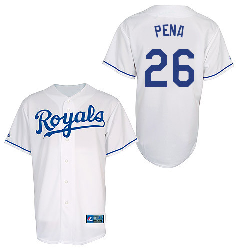 Francisco Pena #26 Youth Baseball Jersey-Kansas City Royals Authentic Home White Cool Base MLB Jersey